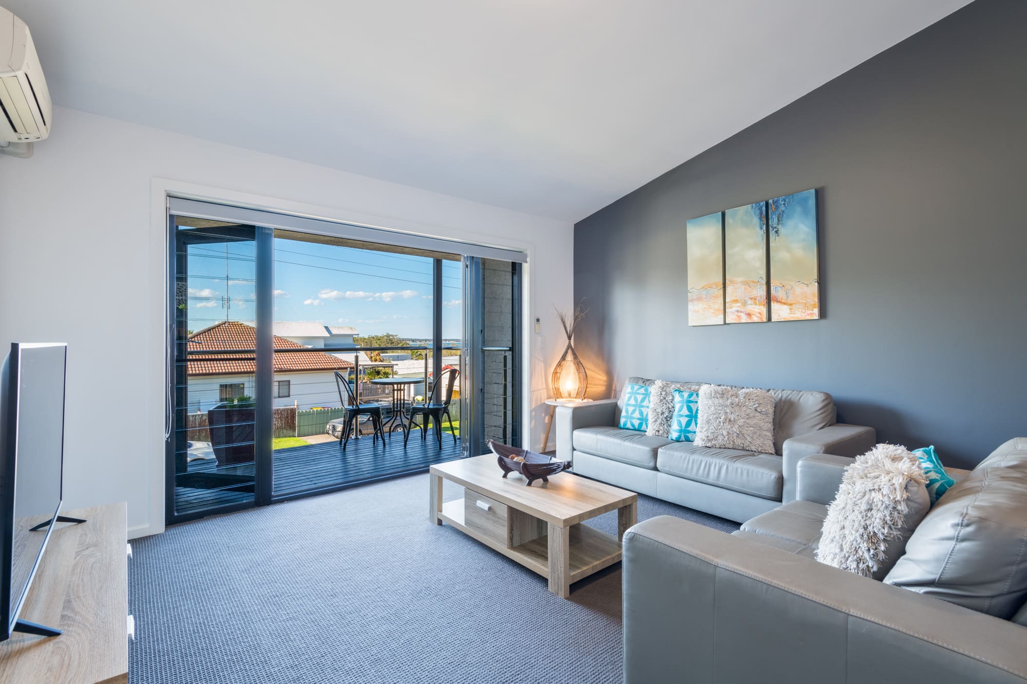 Nautilus Jervis Bay: Family living room in Greenfields apartment Jervis Bay holiday rental 